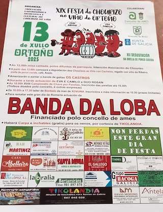 Fechas, información, programa, cartel, imágenes, mapa y ubicación de XIX Festa do Chourizo ao Viño de Ortoño  en  Ames