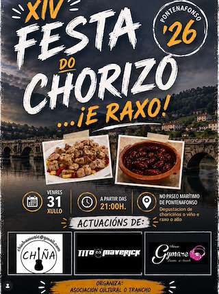 Fechas, información, programa, cartel, imágenes, mapa y ubicación de XIV Festa do Chourizo e do Raxo de Pontenafonso (2026)  en  Outes