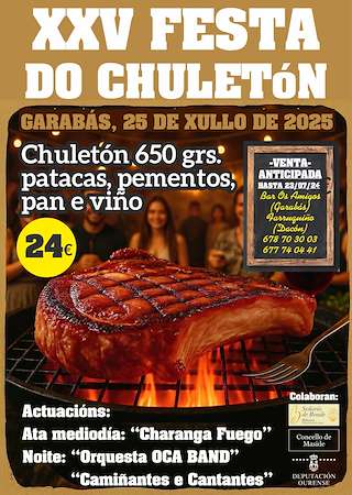 Fechas, información, programa, cartel, imágenes, mapa y ubicación de XXV Festa do Chuletón  en  Maside