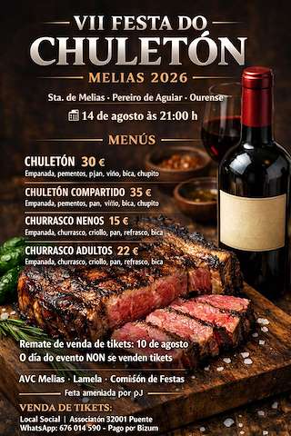 Fechas, información, programa, cartel, imágenes, mapa y ubicación de VII Festa do Chuletón  (2026) en O Pereiro de Aguiar
