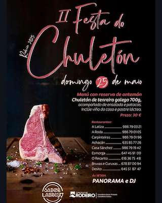 Fechas, información, programa, cartel, imágenes, mapa y ubicación de II Festa do Chuletón  en  Rodeiro