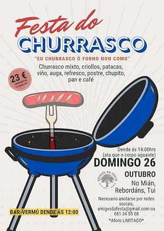 Fechas, información, programa, cartel, imágenes, mapa y ubicación de Festa do Churrasco de Rebordáns (2025)  en  Tui