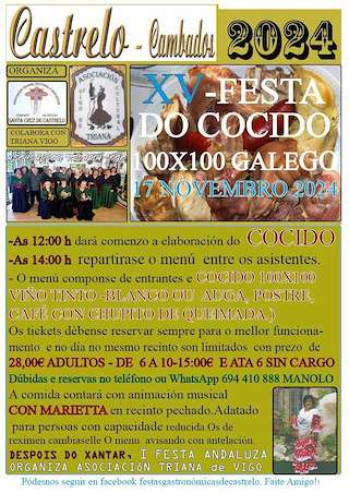 Fechas, información, programa, cartel, imágenes, mapa y ubicación de XV Festa do Cocido de Castrelo  en  Cambados