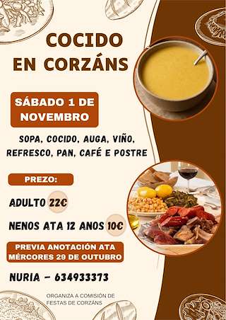 Fechas, información, programa, cartel, imágenes, mapa y ubicación de Festa do Cocido de Corzáns (2025)  en  Salvaterra do Miño