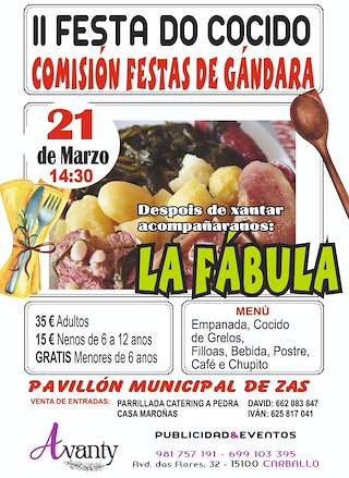 Fechas, información, programa, cartel, imágenes, mapa y ubicación de II Festa do Cocido de Gándara (2026)  en  Zas