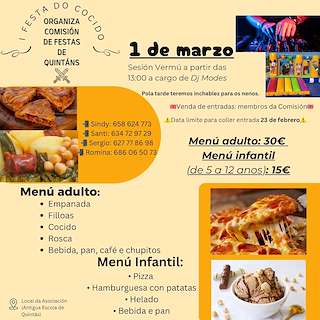 Fechas, información, programa, cartel, imágenes, mapa y ubicación de I Festa do Cocido de Quintáns  en  Muxía