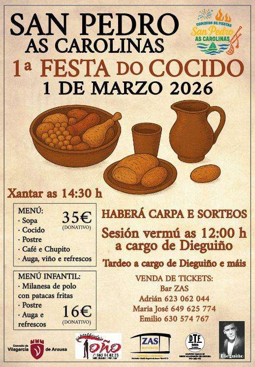 I Festa do Cocido de San Pedro de As Carolinas (2026) en Vilagarcía de Arousa