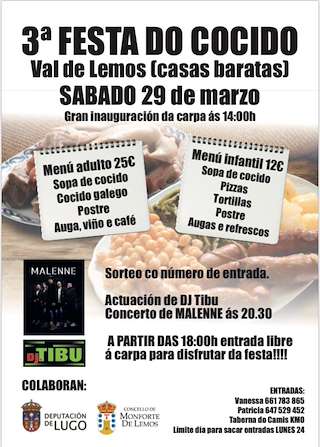 Fechas, información, programa, cartel, imágenes, mapa y ubicación de III Festa do Cocido de Val de Lemos