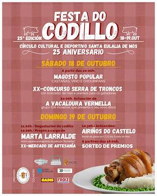 Fechas, información, programa, cartel, imágenes, mapa y ubicación de XXV Festa do Codillo (2025)  en  Mos
