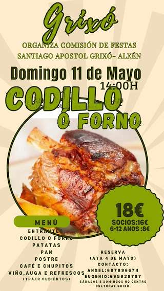 Fechas, información, programa, cartel, imágenes, mapa y ubicación de Festa do Codillo ó Forno de Grixó  en  Salvaterra do Miño