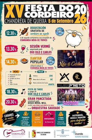 Fechas, información, programa, cartel, imágenes, mapa y ubicación de XV Festa do Cordeiro (2026) en Chandrexa de Queixa