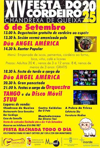 Fechas, información, programa, cartel, imágenes, mapa y ubicación de XIV Festa do Cordeiro  en  Chandrexa de Queixa