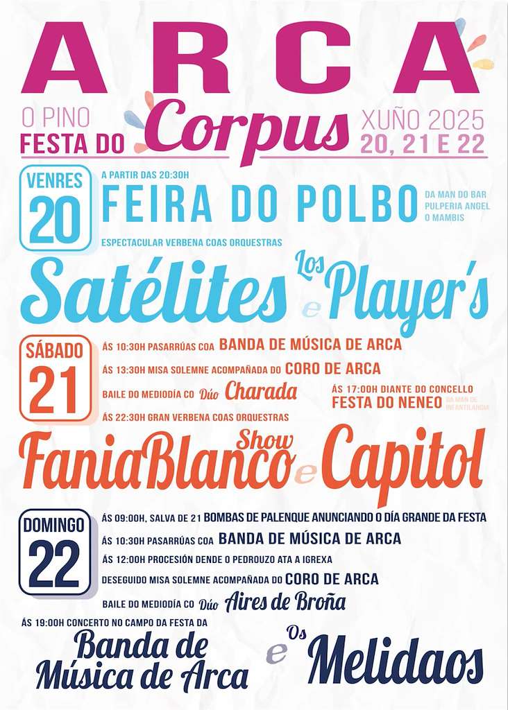 Festa do Corpus de Arca (2025) en O Pino