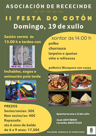 Fechas, información, programa, cartel, imágenes, mapa y ubicación de II Festa do Cotón (2026)  en  Coristanco