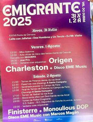 Fechas, información, programa, cartel, imágenes, mapa y ubicación de Festa do Emigrante de Bembibre  en  Val do Dubra