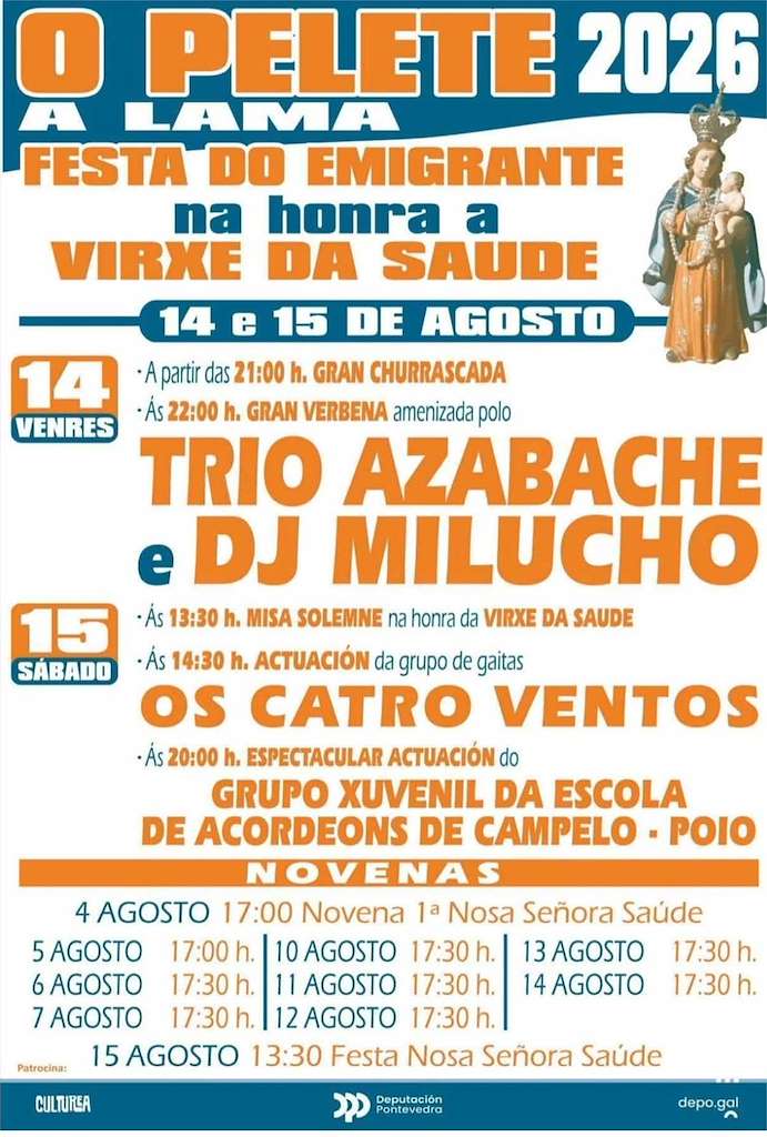 Festa do Emigrante na honra a Virxe da Saúde (2026) en A Lama