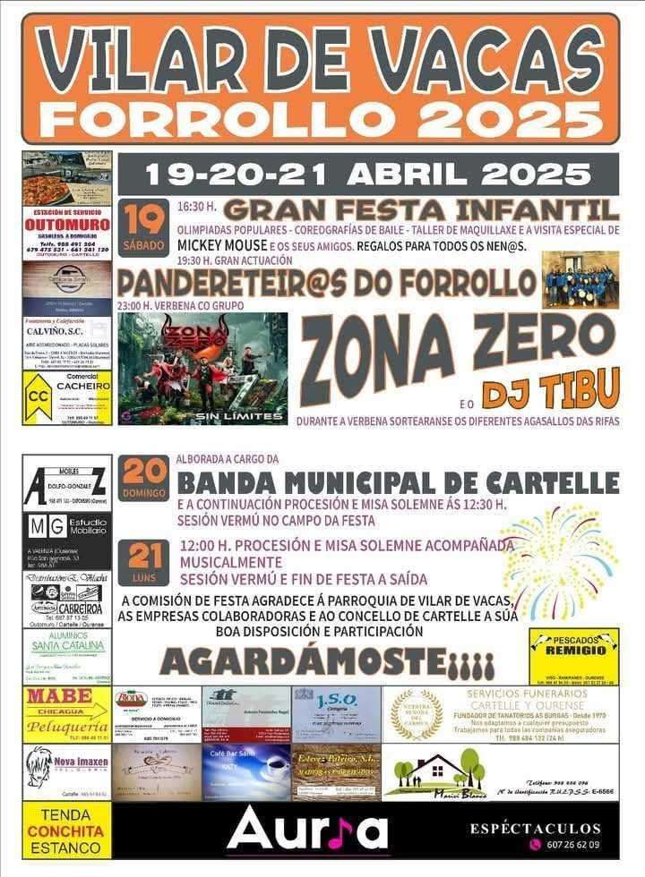 Festa do Forrollo de Vilar de Vacas (2025) en Cartelle