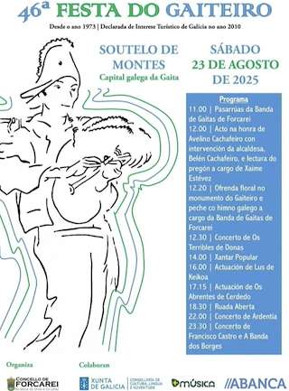 Fechas, información, programa, cartel, imágenes, mapa y ubicación de XLVI Festa do Gaiteiro de Soutelo de Montes  en  Forcarei