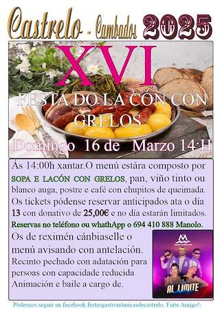 Fechas, información, programa, cartel, imágenes, mapa y ubicación de XVI Festa do Lacón con Grelos de Castrelo  en  Cambados