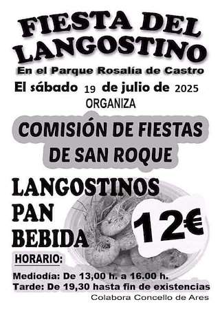 Fechas, información, programa, cartel, imágenes, mapa y ubicación de Festa do Langostino  en  Ares