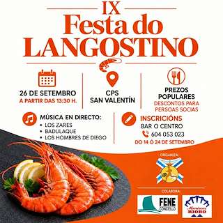 Fechas, información, programa, cartel, imágenes, mapa y ubicación de IX Festa do Langostino (2026) en Fene