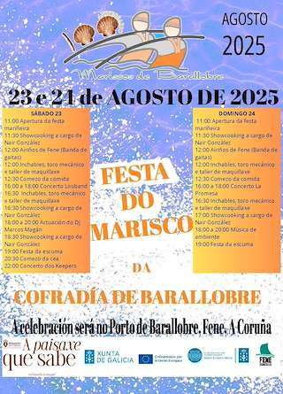 Fechas, información, programa, cartel, imágenes, mapa y ubicación de Festa do Marisco de Barallobre  en  Fene