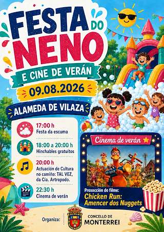 Fechas, información, programa, cartel, imágenes, mapa y ubicación de Festa do Neno e Cine de Verán (2026)  en  Monterrei