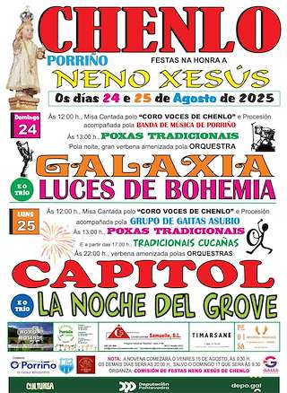 Fechas, información, programa, cartel, imágenes, mapa y ubicación de Festa do Neno Xesús de Chenlo  en  O Porriño