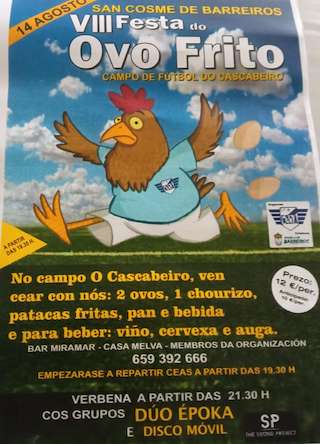 Fechas, información, programa, cartel, imágenes, mapa y ubicación de VIII Festa do Ovo Frito (2026) en Barreiros