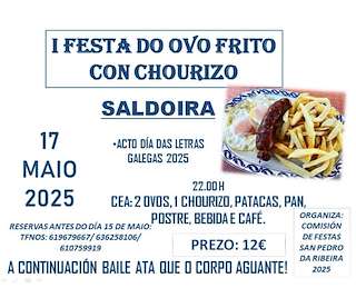 Fechas, información, programa, cartel, imágenes, mapa y ubicación de I Festa do Ovo Frito con Chourizo de Saldoira  en  A Pontenova