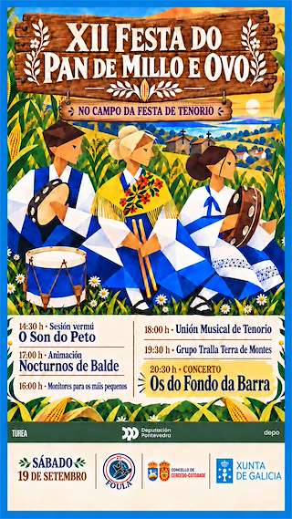 Fechas, información, programa, cartel, imágenes, mapa y ubicación de XII Festa do Pan de Millo e Ovo de Tenorio (2026) en Cerdedo Cotobade