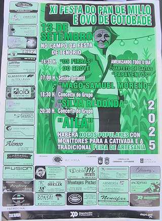 Fechas, información, programa, cartel, imágenes, mapa y ubicación de XI Festa do Pan de Millo e Ovo de Tenorio  en  Cerdedo-Cotobade