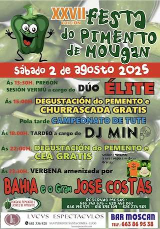 Fechas, información, programa, cartel, imágenes, mapa y ubicación de XXVII Festa do Pemento de Mougán de Apropem  en  Guntín