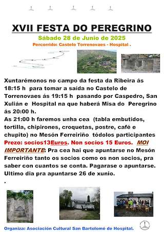 Fechas, información, programa, cartel, imágenes, mapa y ubicación de XVII Festa do Peregrino  en  Quiroga