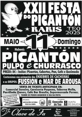 Fechas, información, programa, cartel, imágenes, mapa y ubicación de XXII Festa do Picantón  en  Teo