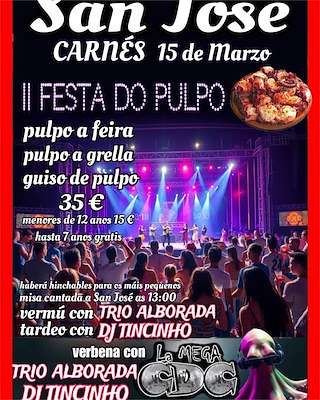 Fechas, información, programa, cartel, imágenes, mapa y ubicación de II Festa do Polbo de Carnés  en  Vimianzo