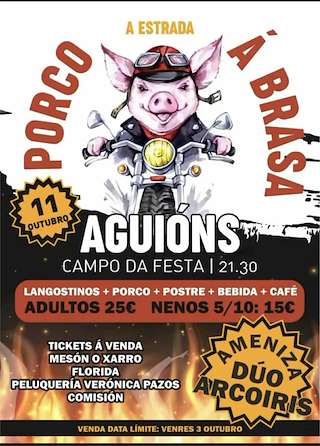 Fechas, información, programa, cartel, imágenes, mapa y ubicación de Festa do Porco á Brasa de Aguións (2025)  en  A Estrada