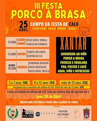 Fechas, información, programa, cartel, imágenes, mapa y ubicación de III Festa do Porco á Brasa de Calo (2026)  en  Teo