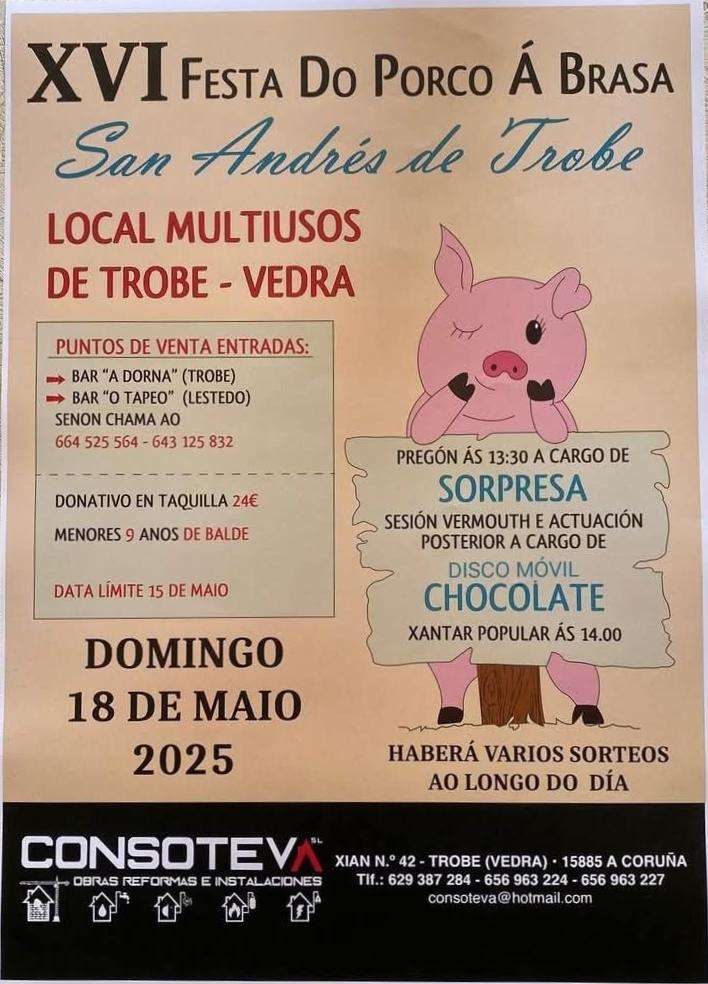 XVI Festa do Porco á Brasa de Trobe (2025) en Vedra