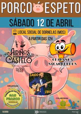 Fechas, información, programa, cartel, imágenes, mapa y ubicación de Festa do Porco ó Espeto de Dornelas   en  Mos
