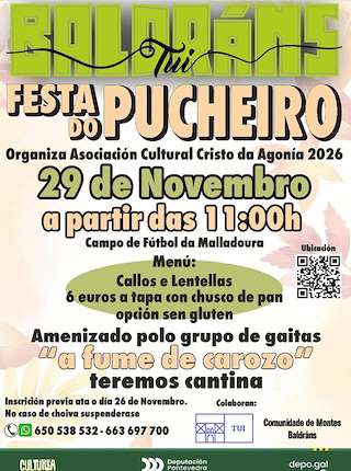Fechas, información, programa, cartel, imágenes, mapa y ubicación de Festa do Pucheiro de Baldráns (2025)  en  Tui