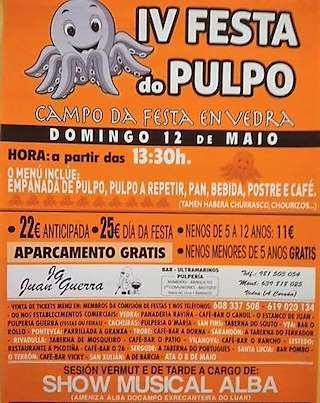 Fechas, información, programa, cartel, imágenes, mapa y ubicación de XI Festa do Pulpo a Feira (2026)  en  Vedra