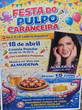 Fechas, información, programa, cartel, imágenes, mapa y ubicación de Festa do Pulpo Caranceira (2026)  en  Ferrol