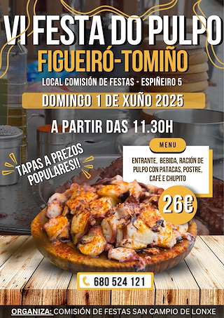 Fechas, información, programa, cartel, imágenes, mapa y ubicación de VI Festa do Pulpo de Figueiró  en  Tomiño