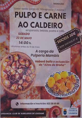 Fechas, información, programa, cartel, imágenes, mapa y ubicación de Festa do Pulpo e Carne o Caldeiro (2026)  en  Lousame