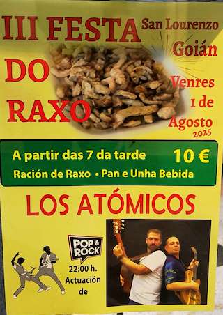 Fechas, información, programa, cartel, imágenes, mapa y ubicación de Festa do Raxo de Goián  en  Tomiño