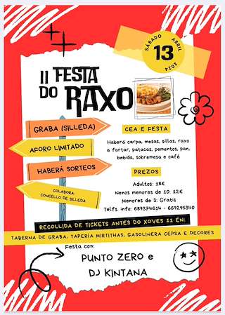 Fechas, información, programa, cartel, imágenes, mapa y ubicación de II Festa do Raxo de Graba  en  Silleda