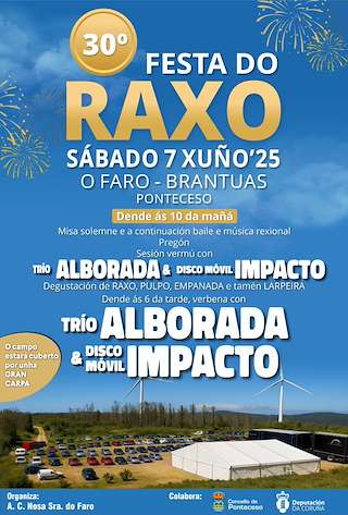 Fechas, información, programa, cartel, imágenes, mapa y ubicación de XXX Festa do Raxo  en  Ponteceso