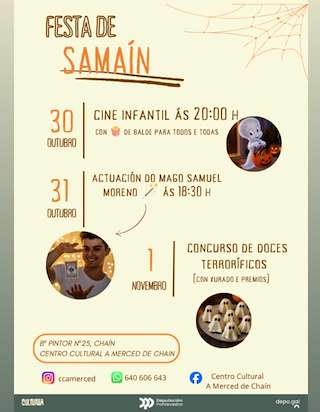 Fechas, información, programa, cartel, imágenes, mapa y ubicación de Festa do Samaín de Chaín (2026)  en  Gondomar