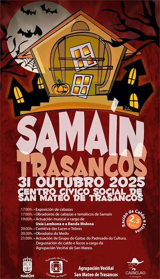 Fechas, información, programa, cartel, imágenes, mapa y ubicación de Festa do Samaín de Trasancos (2025)  en  Narón